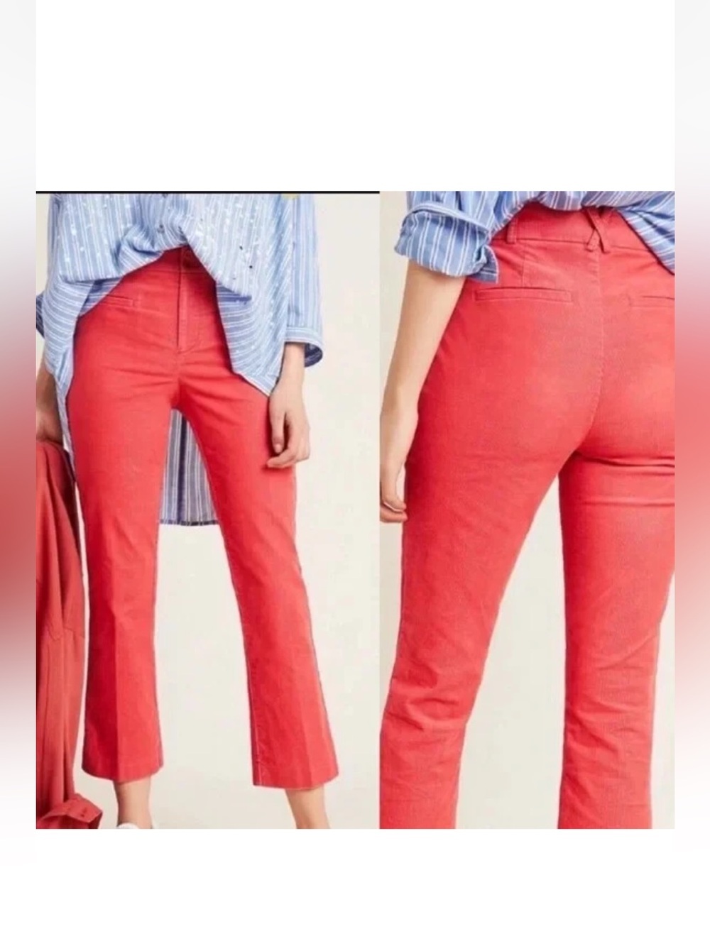 Anthropologie Womens Pants Essential Collection Corduroy Pink/Rose size 0